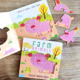 Farm Animals Puzzle Book: Board Book with Jigsaw Puzzles for Kids