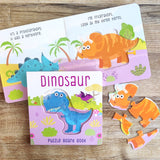 Dinosaur Puzzle Book: Board Book with Jigsaw Puzzles for Kids