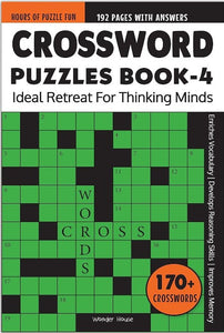 Crossword Puzzles Book 4 - 170+ Engaging Crossword Puzzles | 2000+ Words Vocabulary for Building | Boosts Cognitive Skills