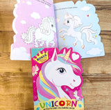 Unicorn Activity and Colouring Book - Die Cut Animal Shaped Book