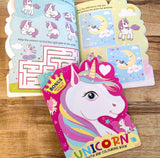 Unicorn Activity and Colouring Book - Die Cut Animal Shaped Book