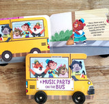 A Music Party on the Bus - A Shaped Board book with Wheels